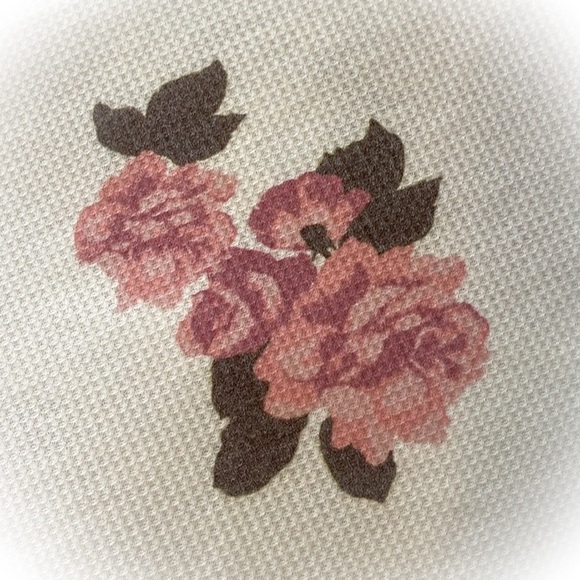 💕Super Cute Wafered Long Sleeved Crop Tope with Roses Retro colors💕 - Picture 4 of 11